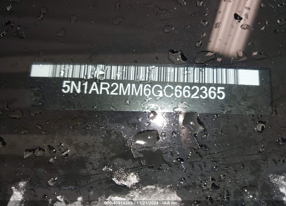 2016 NISSAN PATHFINDER S VIN: 5N1AR2MM6GC662365