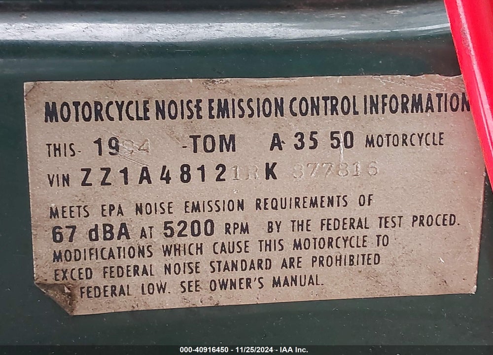 2011 TOMOS NITRO VIN: ZZ1A48121RK877816