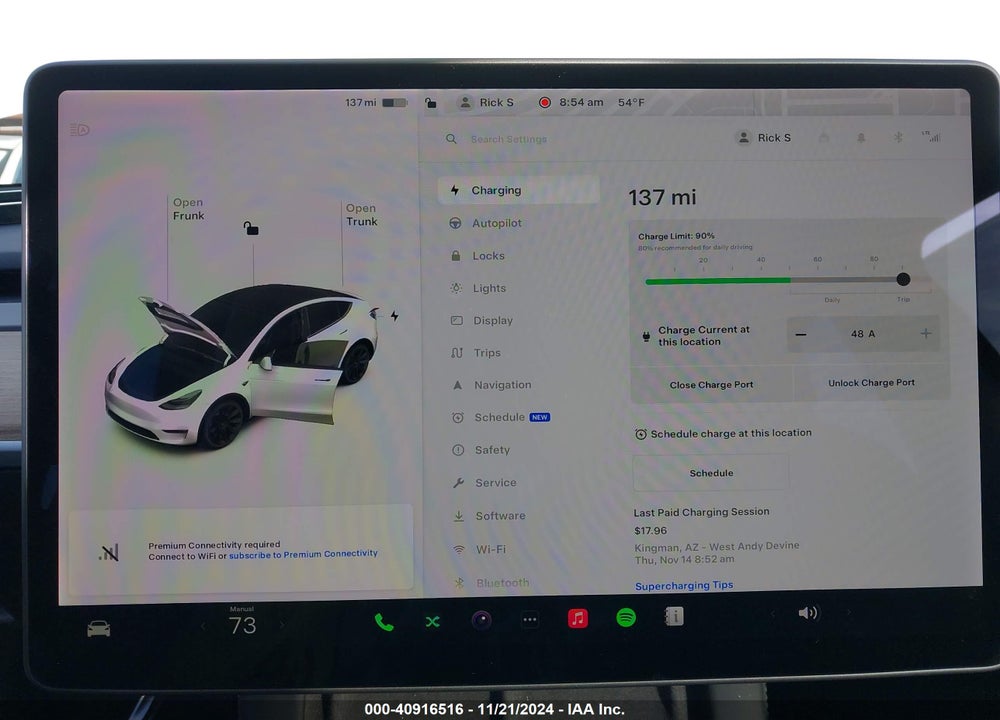 2021 TESLA MODEL Y LONG RANGE DUAL MOTOR ALL-WHEEL DRIVE VIN: 5YJYGDEEXMF208209