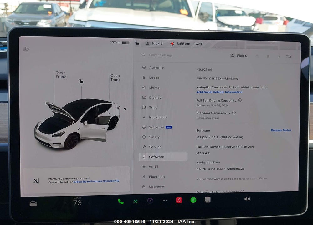 2021 TESLA MODEL Y LONG RANGE DUAL MOTOR ALL-WHEEL DRIVE VIN: 5YJYGDEEXMF208209