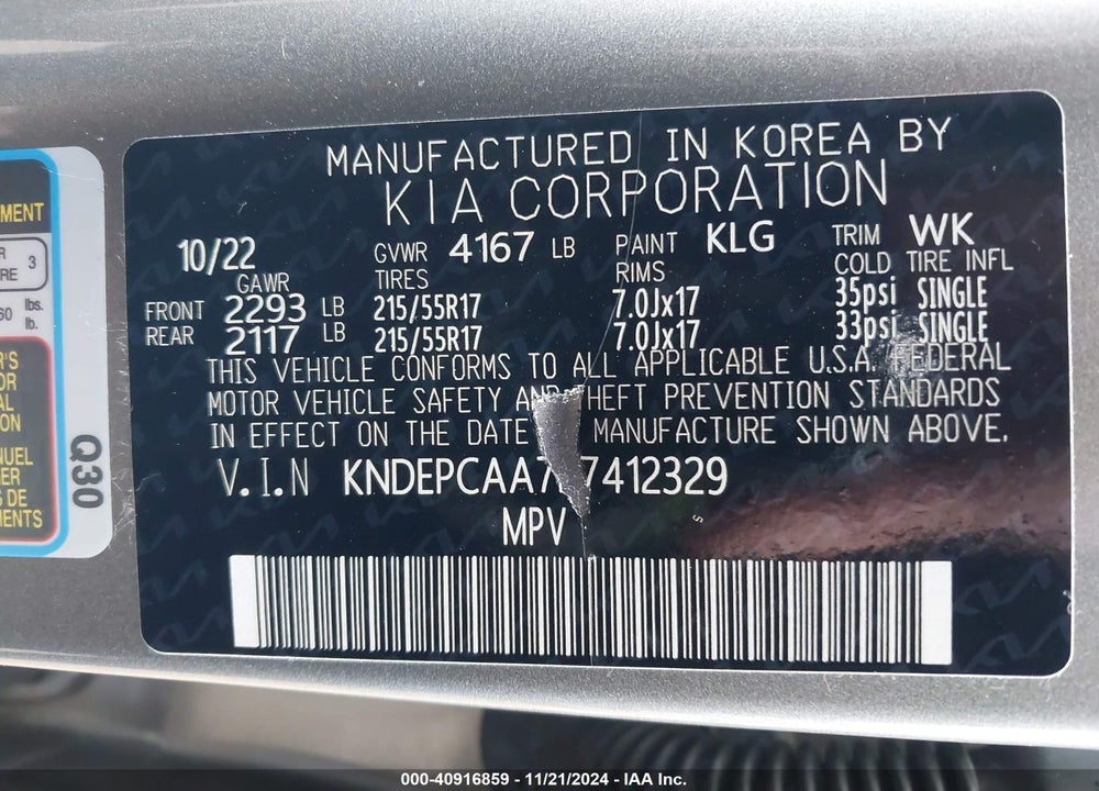 2023 KIA SELTOS LX VIN: KNDEPCAA7P7412329