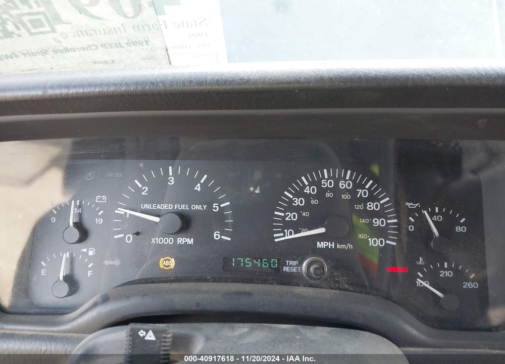 1999 JEEP CHEROKEE CLASSIC/SPORT VIN: 1J4FF68S0XL553137