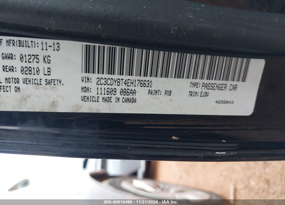 2014 DODGE CHALLENGER R/T CLASSIC VIN: 2C3CDYBT4EH176631