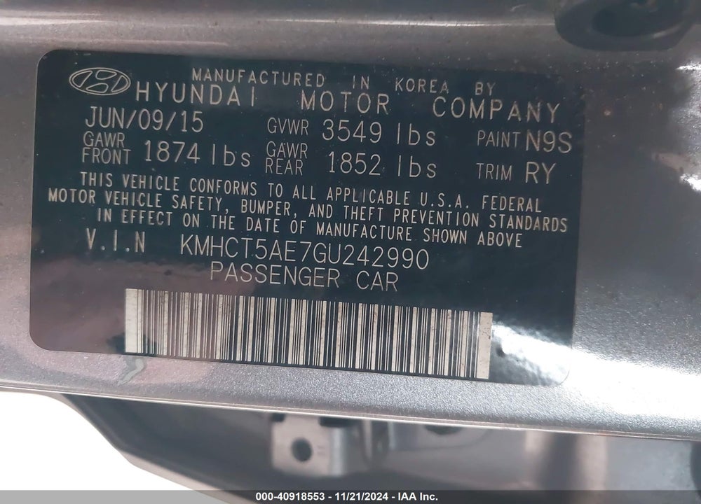 2016 HYUNDAI ACCENT SE VIN: KMHCT5AE7GU242990