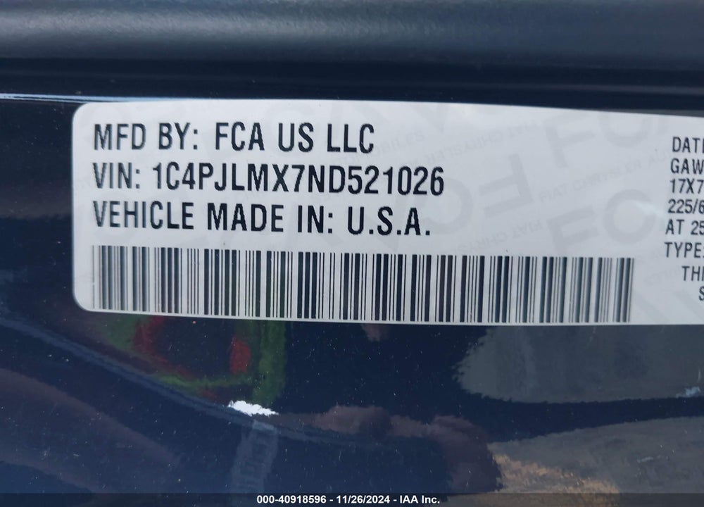 2022 JEEP CHEROKEE LATITUDE LUX FWD VIN: 1C4PJLMX7ND521026