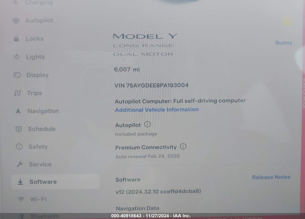 2023 TESLA MODEL Y AWD/LONG RANGE DUAL MOTOR ALL-WHEEL DRIVE VIN: 7SAYGDEE8PA193004