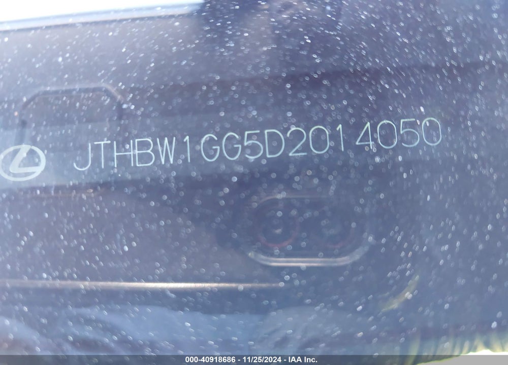 2013 LEXUS ES 300H VIN: JTHBW1GG5D2014050