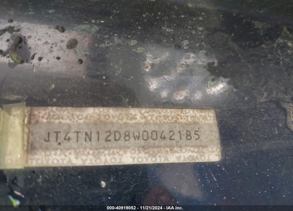 1998 TOYOTA T100 DX V6 VIN: JT4TN12D8W0042185
