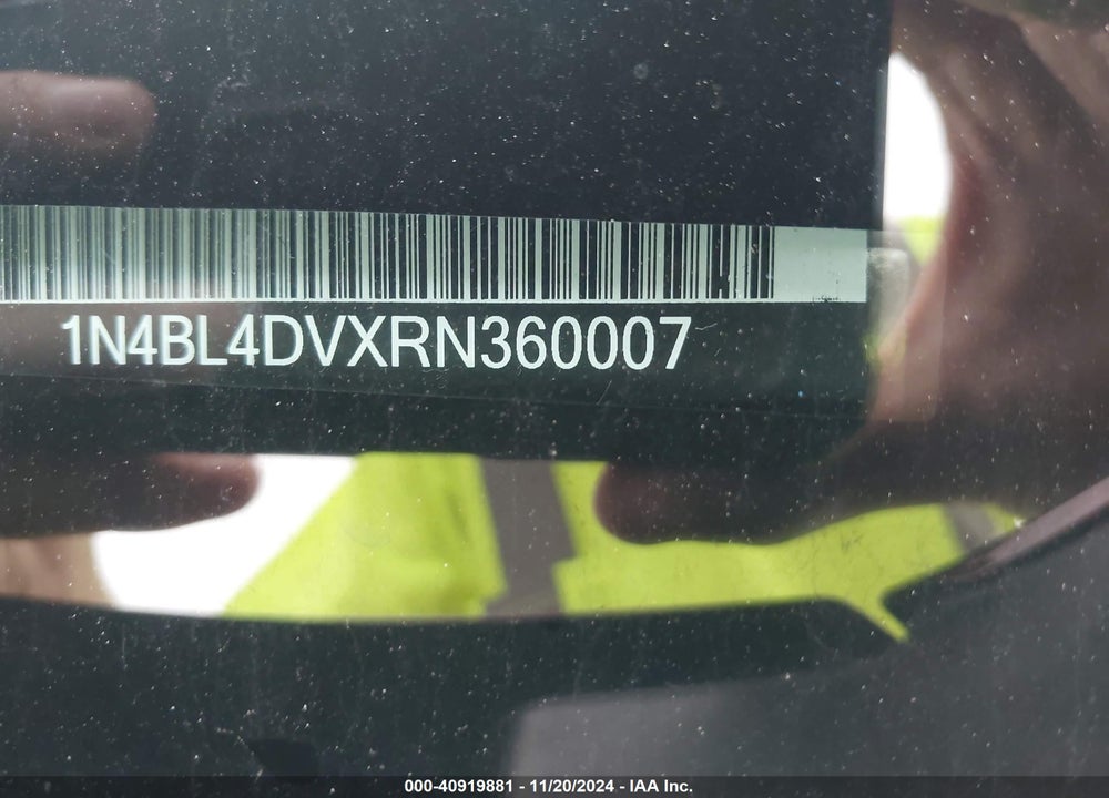 2024 NISSAN ALTIMA SV FWD VIN: 1N4BL4DVXRN360007
