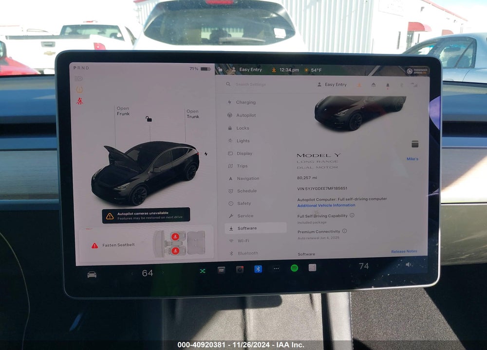 2021 TESLA MODEL Y LONG RANGE DUAL MOTOR ALL-WHEEL DRIVE VIN: 5YJYGDEE7MF185651