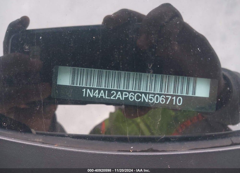 2012 NISSAN ALTIMA 2.5 S VIN: 1N4AL2AP6CN506710