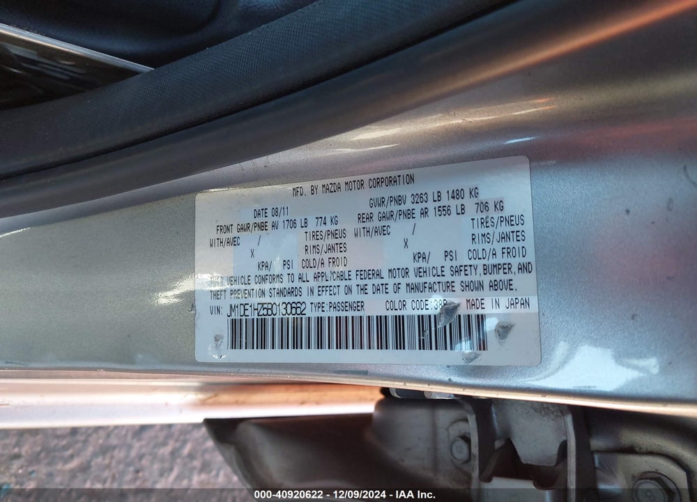 2011 MAZDA 2 SPORT VIN: JM1DE1HZ5B0130662