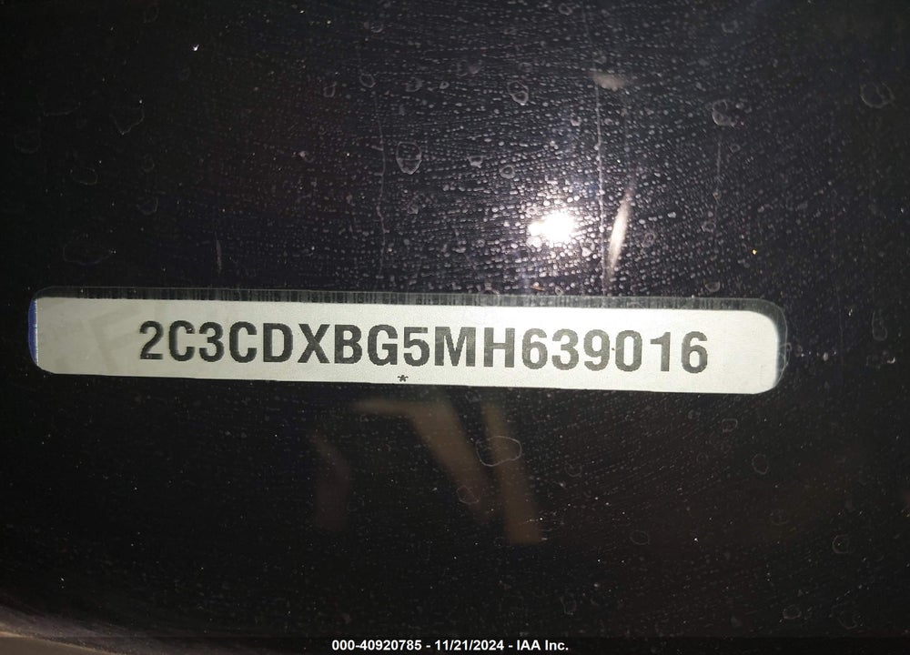 2021 DODGE CHARGER SXT RWD VIN: 2C3CDXBG5MH639016