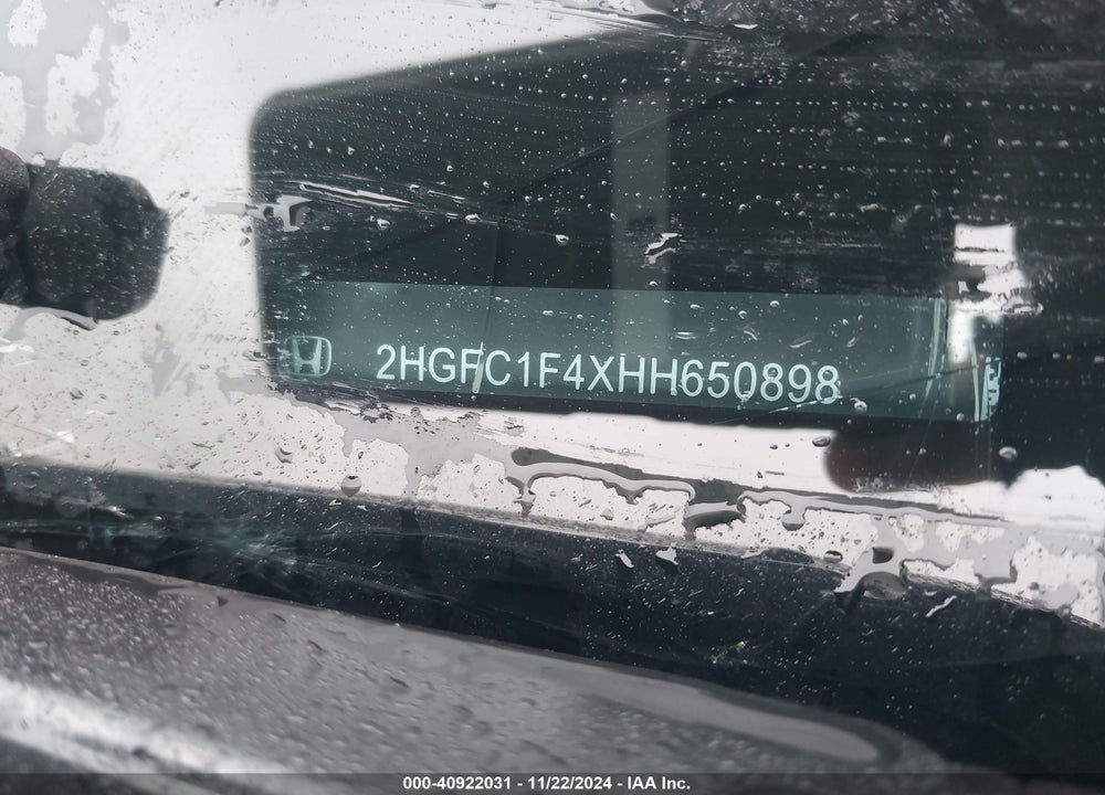 2017 HONDA CIVIC EX-T VIN: 2HGFC1F4XHH650898