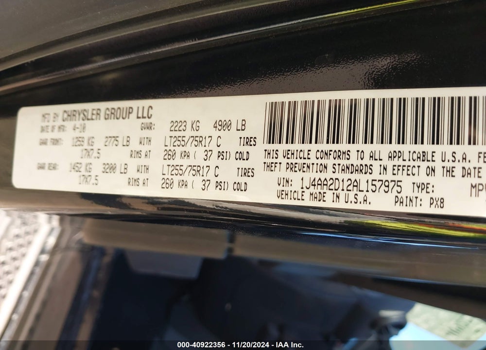 2010 JEEP WRANGLER SPORT VIN: 1J4AA2D12AL157975