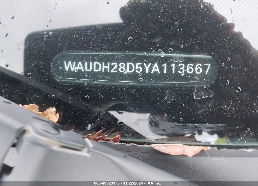 2000 AUDI A4 2.8 VIN: WAUDH28D5YA113667