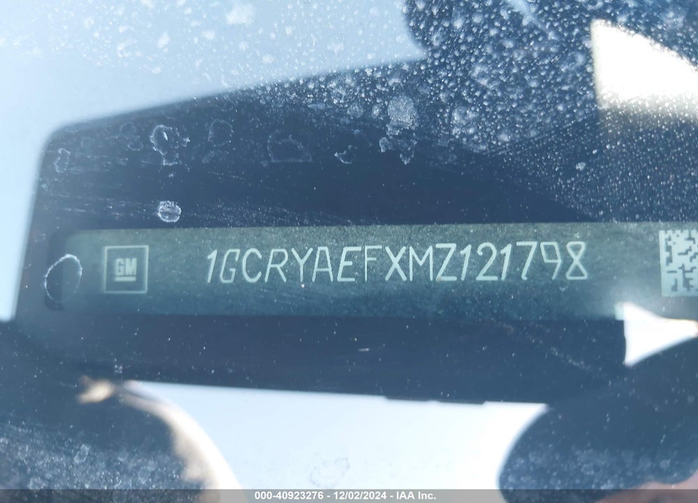 2021 CHEVROLET SILVERADO 1500 VIN: 1GCRYAEFXMZ121798