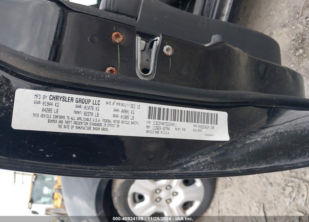 2013 DODGE DART SE VIN: 1C3CDFAA7DD224011