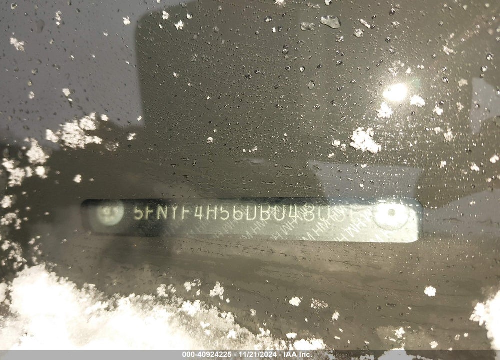2013 HONDA PILOT EX-L VIN: 5FNYF4H56DB048036