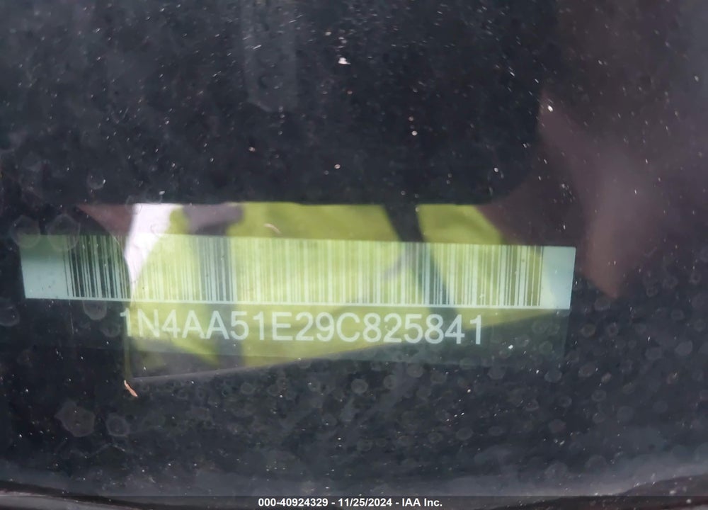 2009 NISSAN MAXIMA 3.5 SV VIN: 1N4AA51E29C825841
