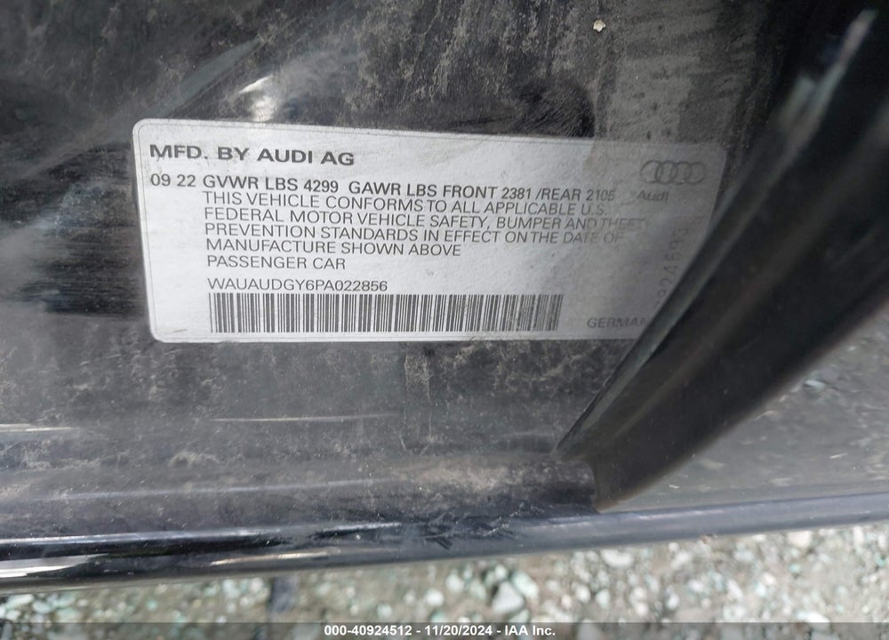 2023 AUDI A3 PREMIUM 40 TFSI FRONT-WHEEL DRIVE S TRONIC VIN: WAUAUDGY6PA022856