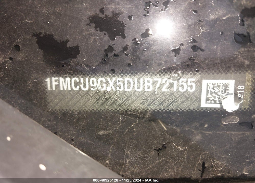 2013 FORD ESCAPE SE VIN: 1FMCU9GX5DUB72155