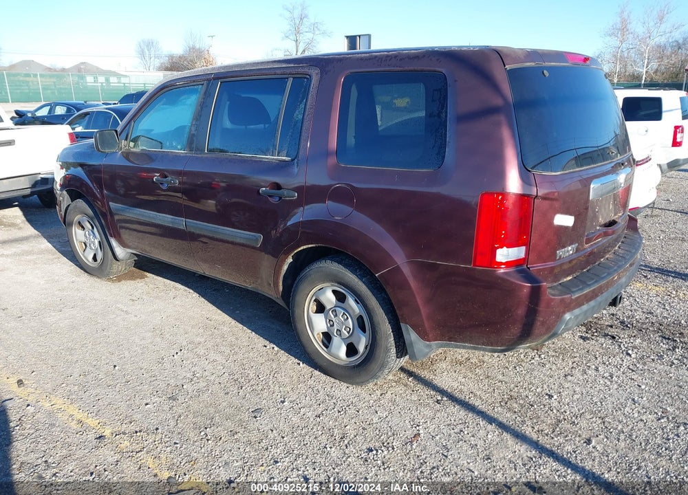 2009 HONDA PILOT LX VIN: 5FNYF48269B026986