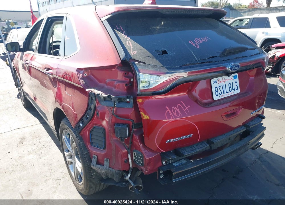 2016 FORD EDGE TITANIUM VIN: 2FMPK3K83GBB82780