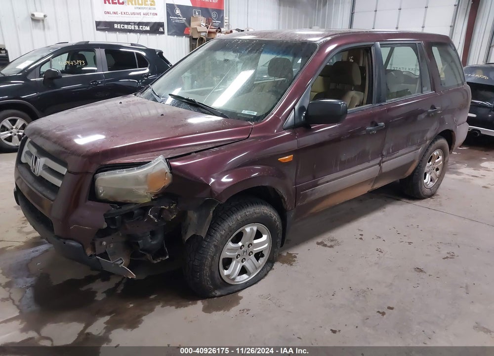 2007 HONDA PILOT LX VIN: 2HKYF18177H537790