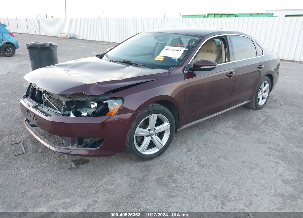 2012 VOLKSWAGEN PASSAT 2.5L SE VIN: 1VWBP7A34CC081283