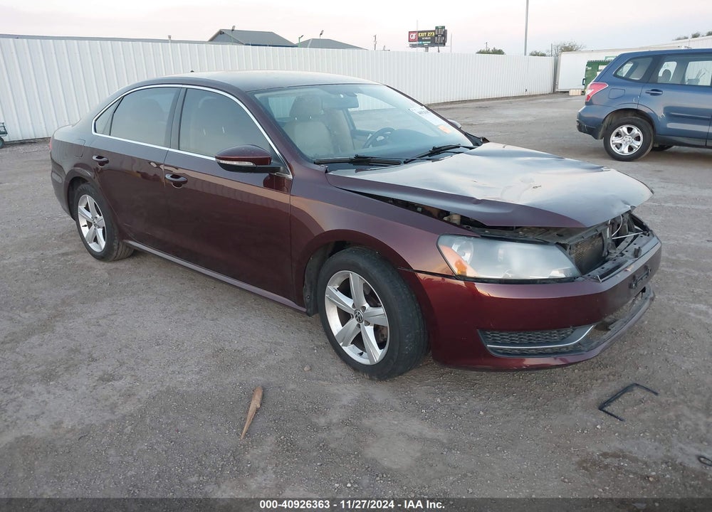 2012 VOLKSWAGEN PASSAT 2.5L SE VIN: 1VWBP7A34CC081283