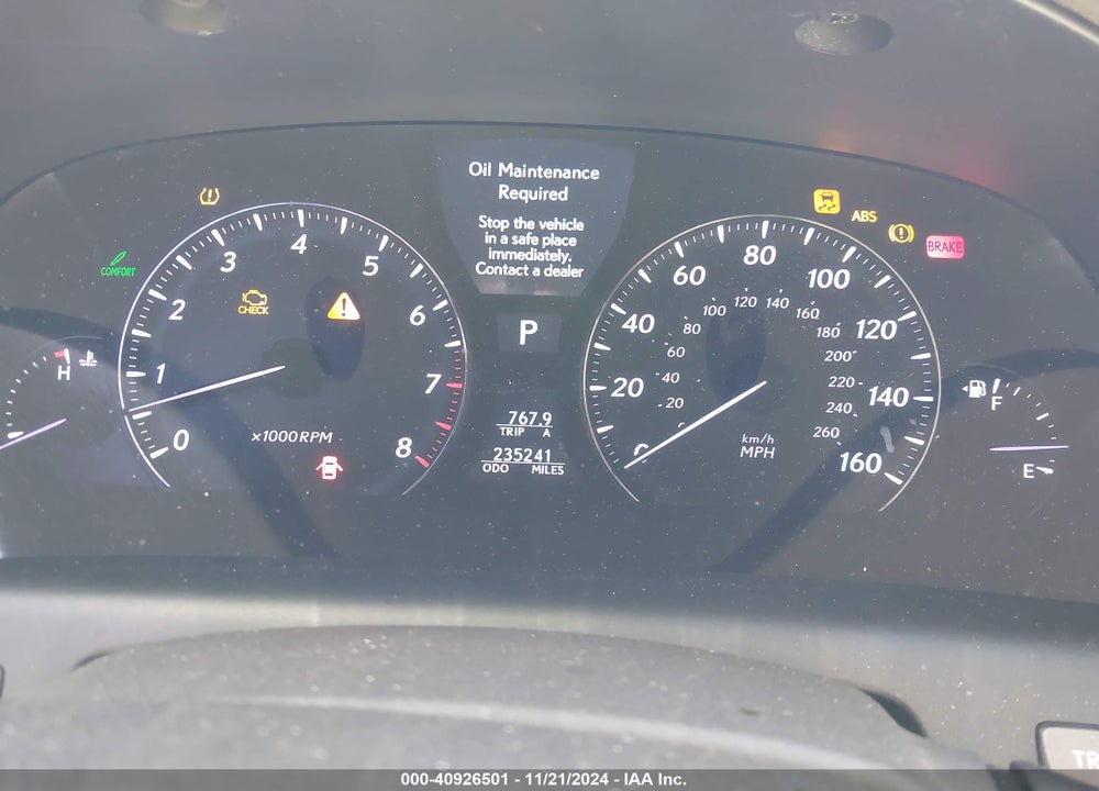 2007 LEXUS LS 460 L VIN: JTHGL46F975003662