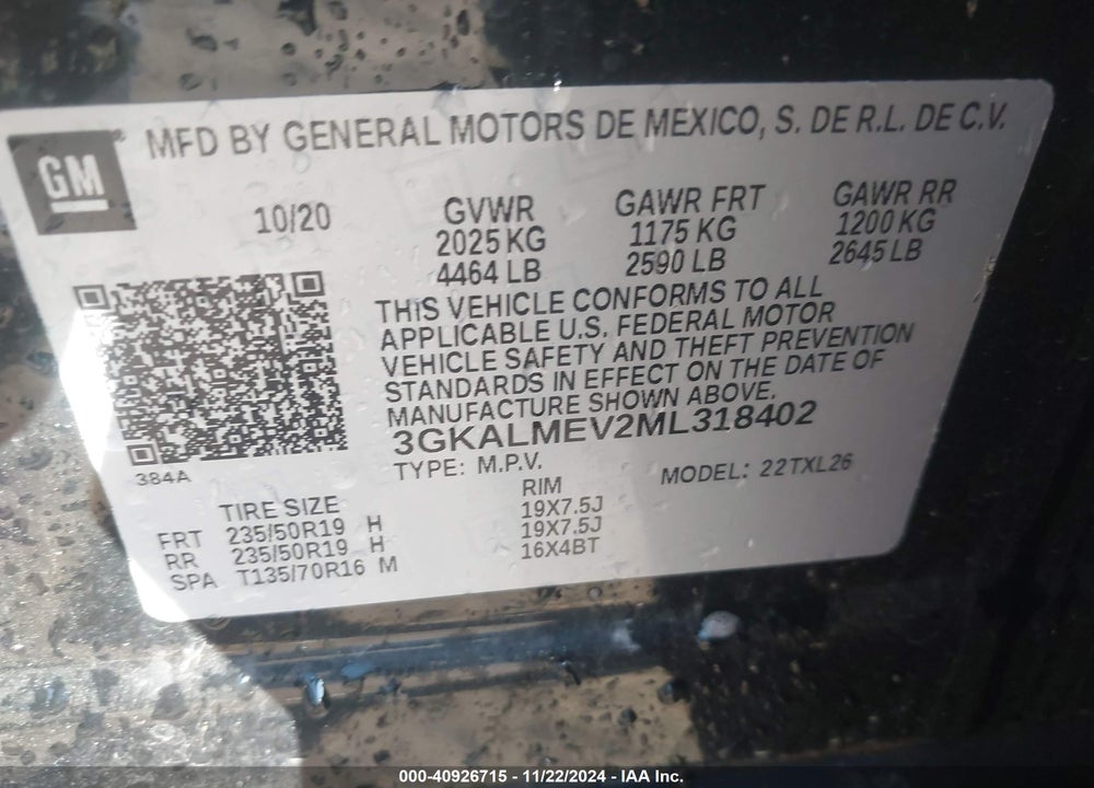 2021 GMC TERRAIN FWD SLE VIN: 3GKALMEV2ML318402