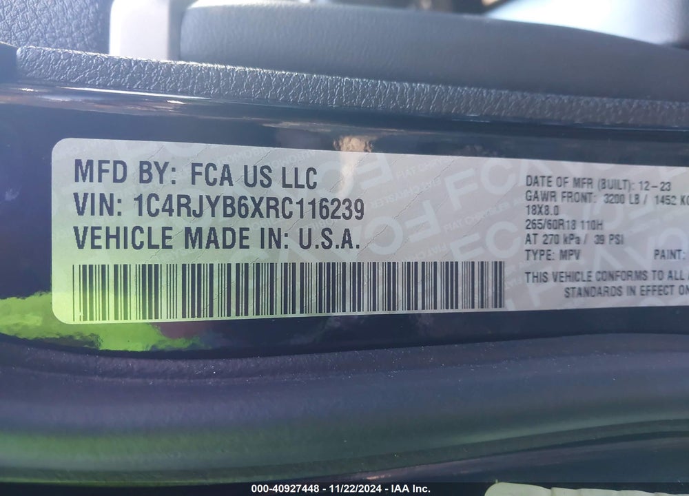 2024 JEEP GRAND CHEROKEE 4XE VIN: 1C4RJYB6XRC116239