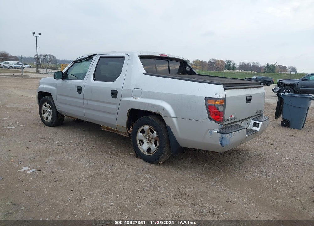 2007 HONDA RIDGELINE RT VIN: 2HJYK16227H526580