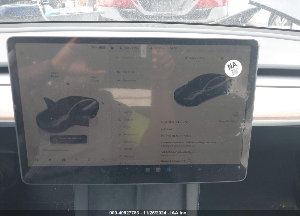 2023 TESLA MODEL 3 REAR-WHEEL DRIVE VIN: 5YJ3E1EA4PF676839