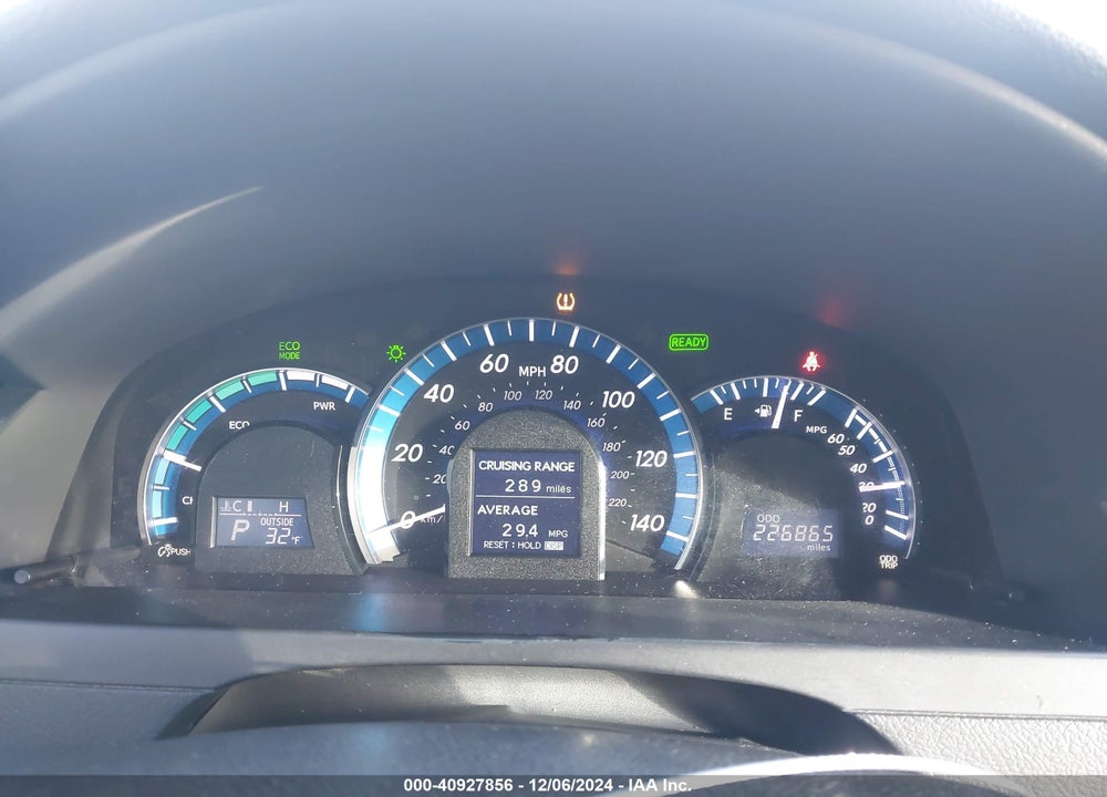 2012 TOYOTA CAMRY HYBRID XLE VIN: 4T1BD1FK8CU049211