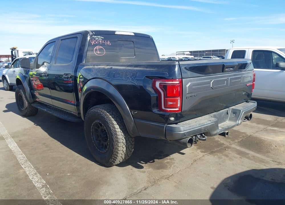 2017 FORD F-150 RAPTOR VIN: 1FTFW1RG7HFA53365