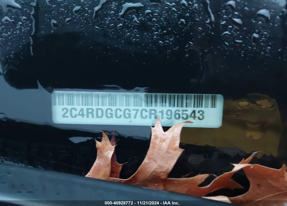 2012 DODGE GRAND CARAVAN SXT VIN: 2C4RDGCG7CR196543