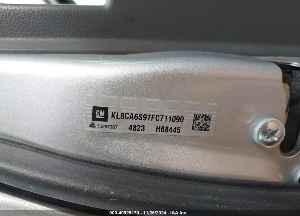 2015 CHEVROLET SPARK LS MANUAL VIN: KL8CA6S97FC711090