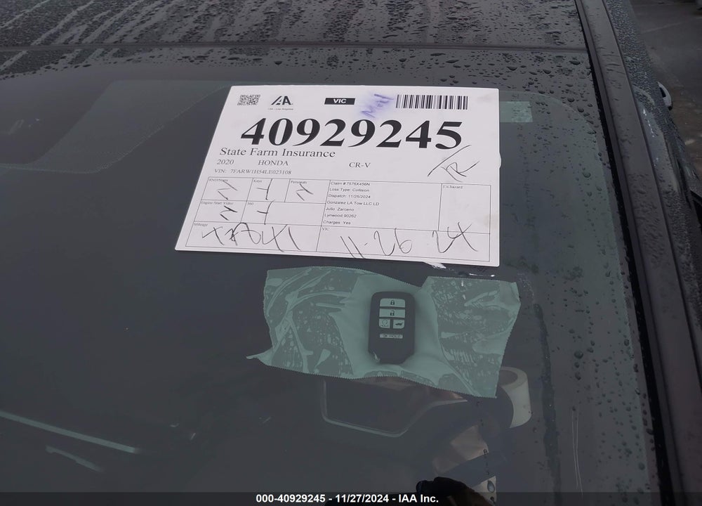 2020 HONDA CR-V 2WD EX VIN: 7FARW1H54LE023108