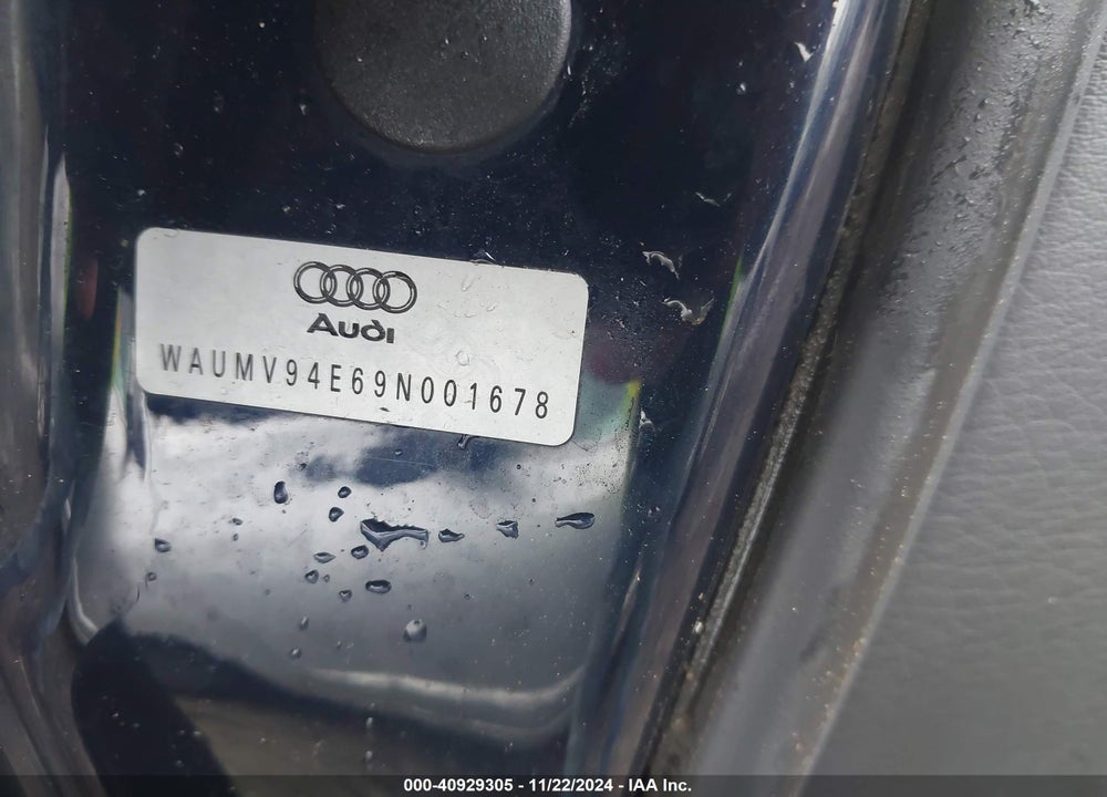 2009 AUDI A8 L 4.2 VIN: WAUMV94E69N001678