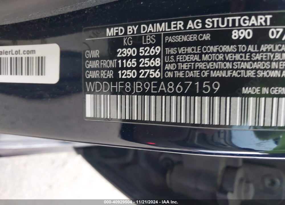 2014 MERCEDES-BENZ E 350 4MATIC VIN: WDDHF8JB9EA867159
