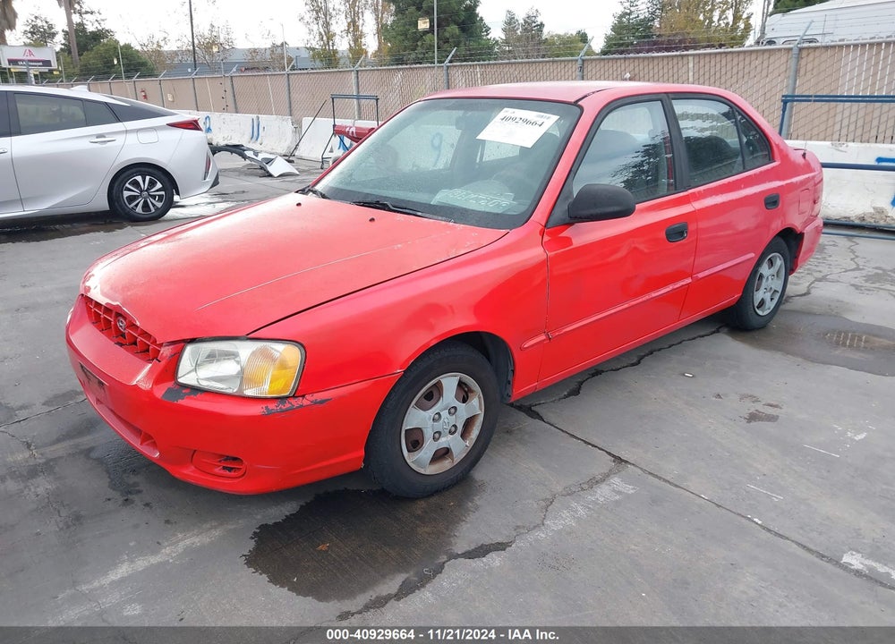 2002 HYUNDAI ACCENT GL VIN: KMHCG45C52U308680