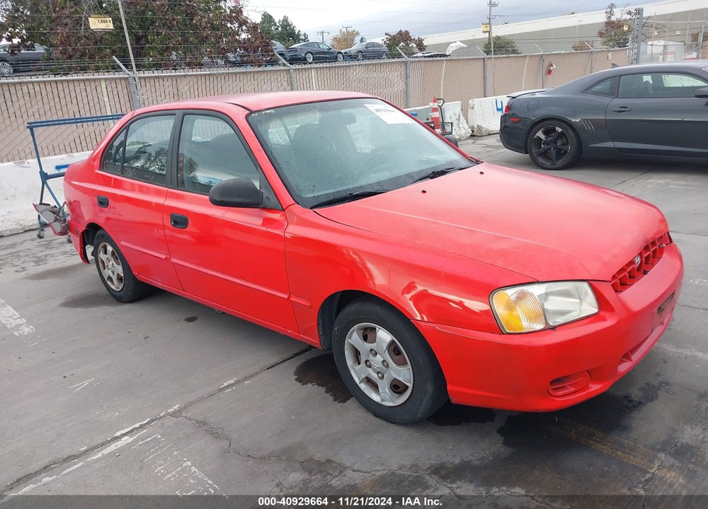 2002 HYUNDAI ACCENT GL VIN: KMHCG45C52U308680