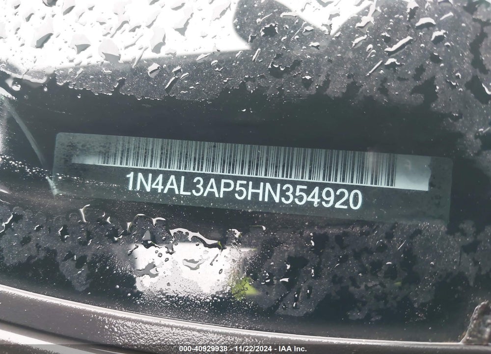2017 NISSAN ALTIMA 2.5 S VIN: 1N4AL3AP5HN354920