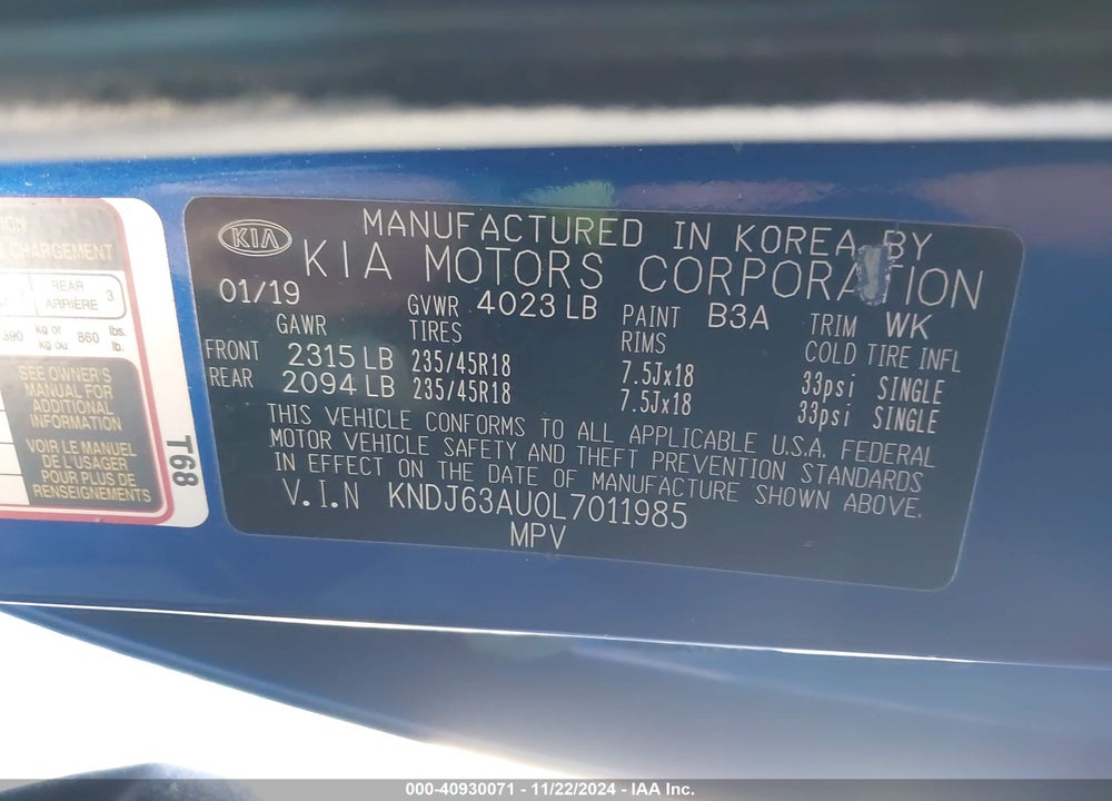 2020 KIA SOUL GT LINE VIN: KNDJ63AU0L7011985