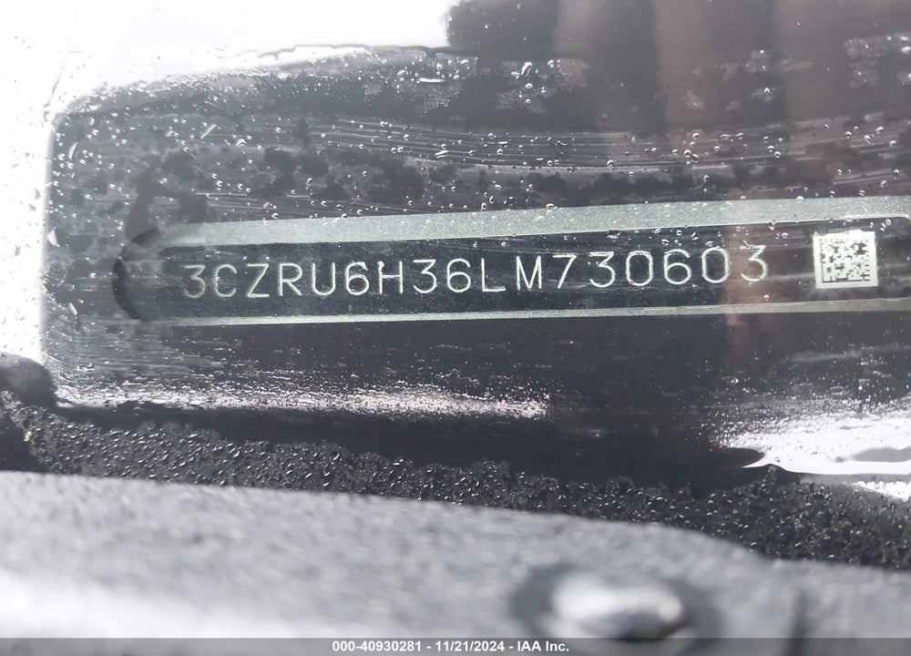 2020 HONDA HR-V AWD LX VIN: 3CZRU6H36LM730603