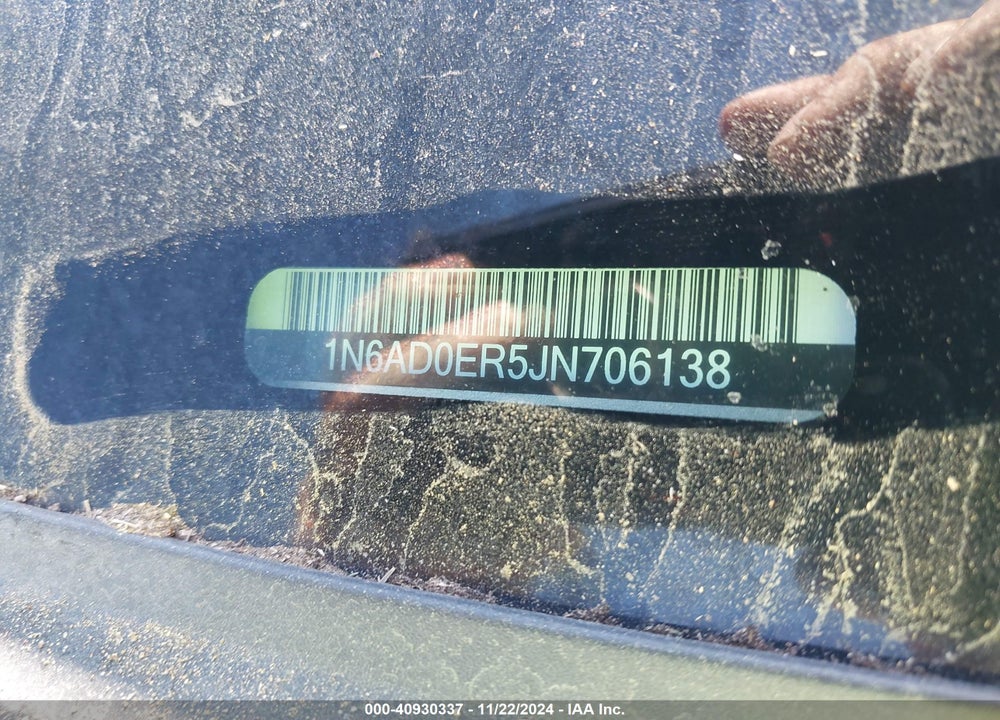 2018 NISSAN FRONTIER VIN: 1N6AD0ER5JN706138