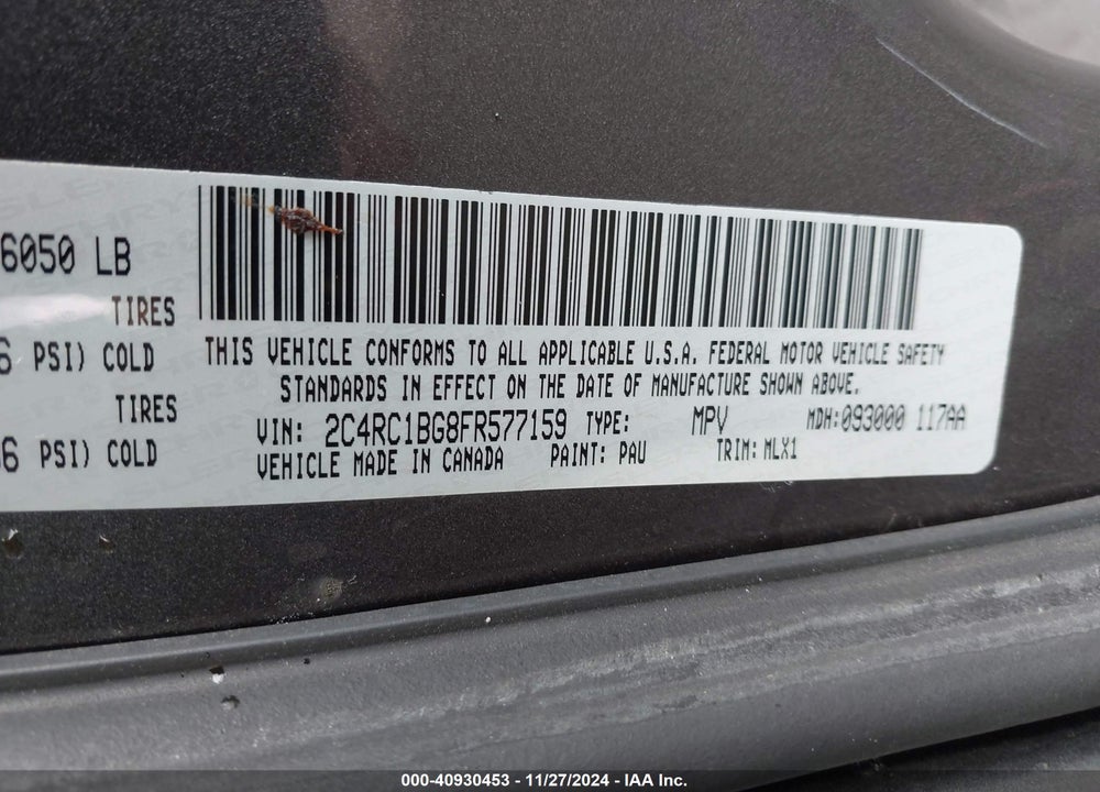 2015 CHRYSLER TOWN & COUNTRY TOURING VIN: 2C4RC1BG8FR577159